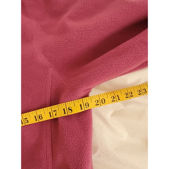 Womens Lands End Pink Hooded Fleece Jacket S Full Zipper Drawstring Classic - Picture 5 of 9